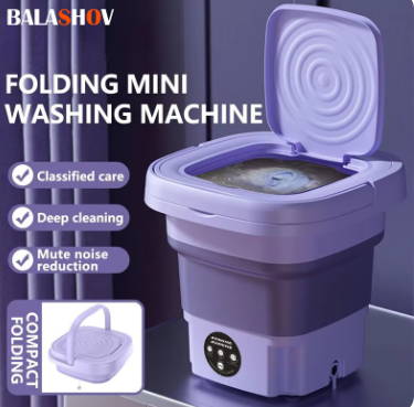 Mini Machine à Laver Portable et Pliable de 8l, vaccoir Rotatif pour Chaussettes, Sous-Vêtements et Culottes